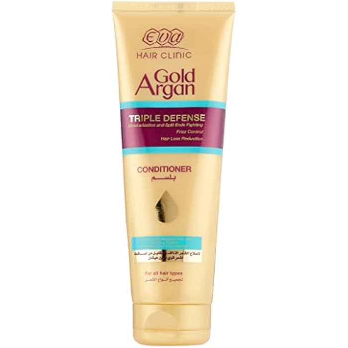 Eva Hair Clinic Triple Defense Conditioner with Gold and Argan Oil - 230 ml - Image 1